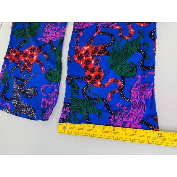Anthropologie Pants Womens Medium M Animal Print Drawstrings Wide Leg Boho - Picture 8 of 10
